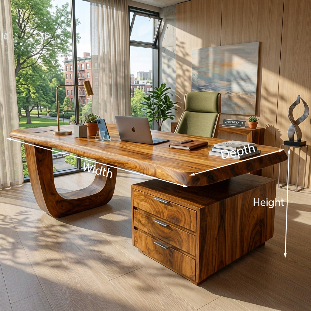 Minimalist Wooden Desk With Drawers For Home Workspace - Image 8