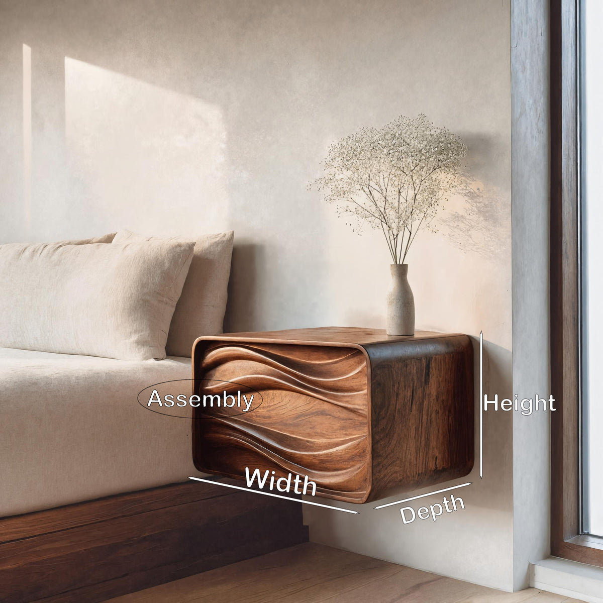Organic Sculptural Floating Bedside Table For Bedroom Decor - Image 8