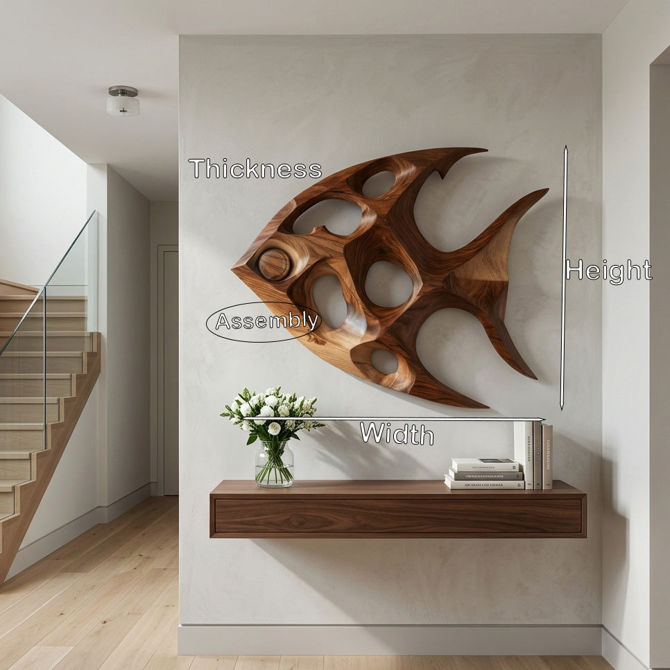 Artistic Sculptural Wall Art Fish-Inspired For Living Room - Image 8
