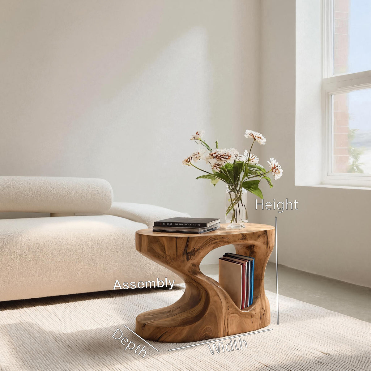 Modern Organic Side Table For Living Room Or Bedroom - Image 8