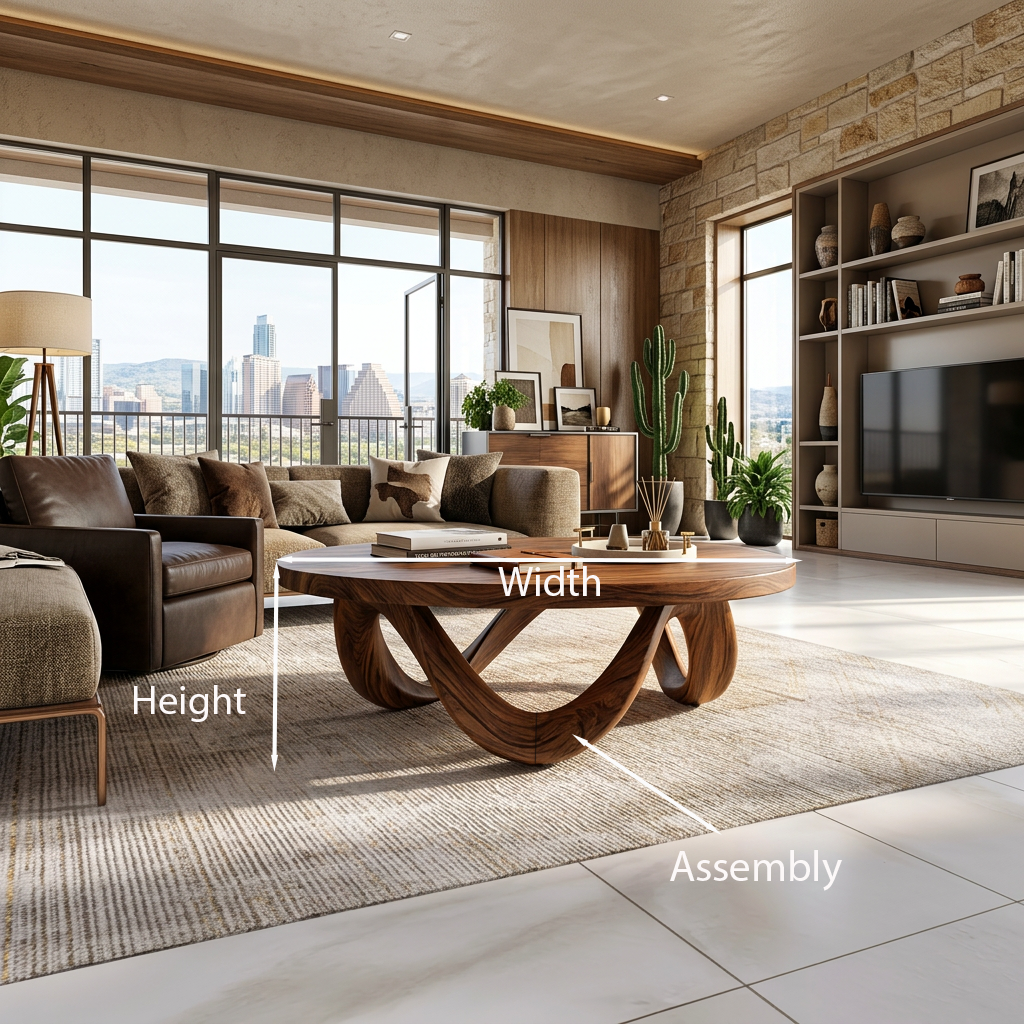 Modern Coffee Table Unique Base Design For Living Room - Image 8