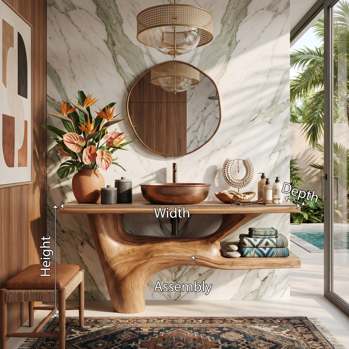 Handcrafted Solid Wood Vanity For Natural Interiors - Image 8