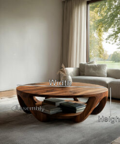 Alternative view of Modern Round Coffee Table With Shelving For Living Room