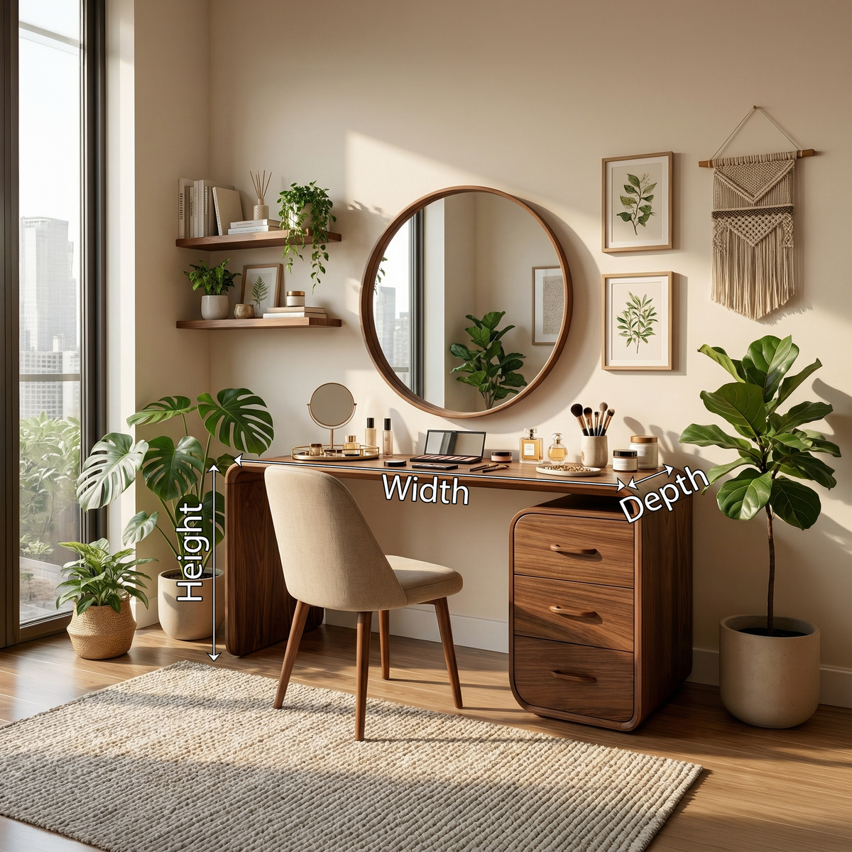 Japandi Vanity Table Walk In Closet Makeup Area Dressing Space - Image 8