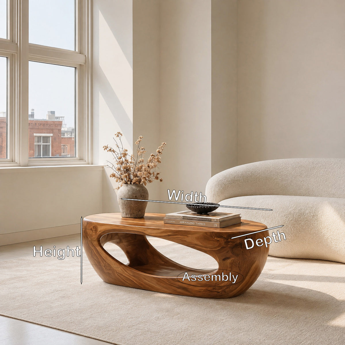 Mid Century Sculptural Coffee Table For Living Room - Image 2