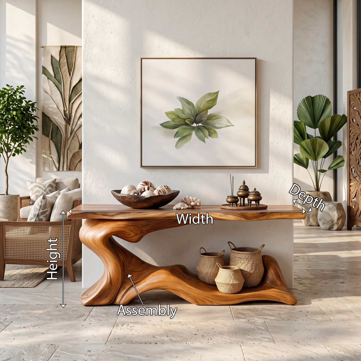 Rustic Live Edge Desk Entryway Design - Image 8