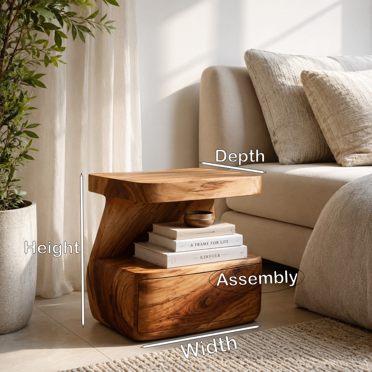 Modern Nightstand With Drawer For Bedroom - Image 8