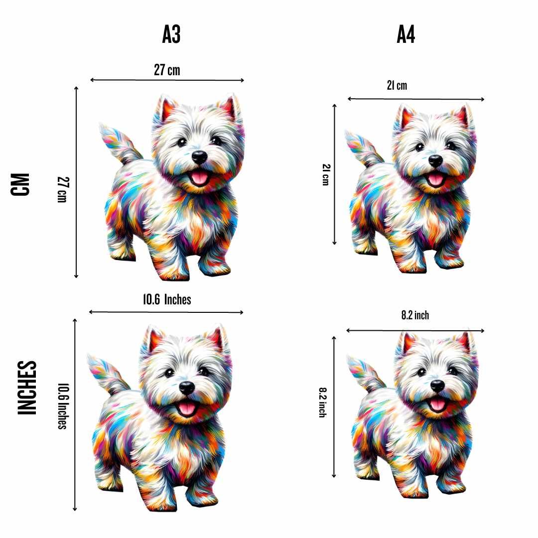 West Highland White Terrier Dog (Westie) Wooden Jigsaw Puzzle – Unique Shaped Pieces for Adults - Image 2