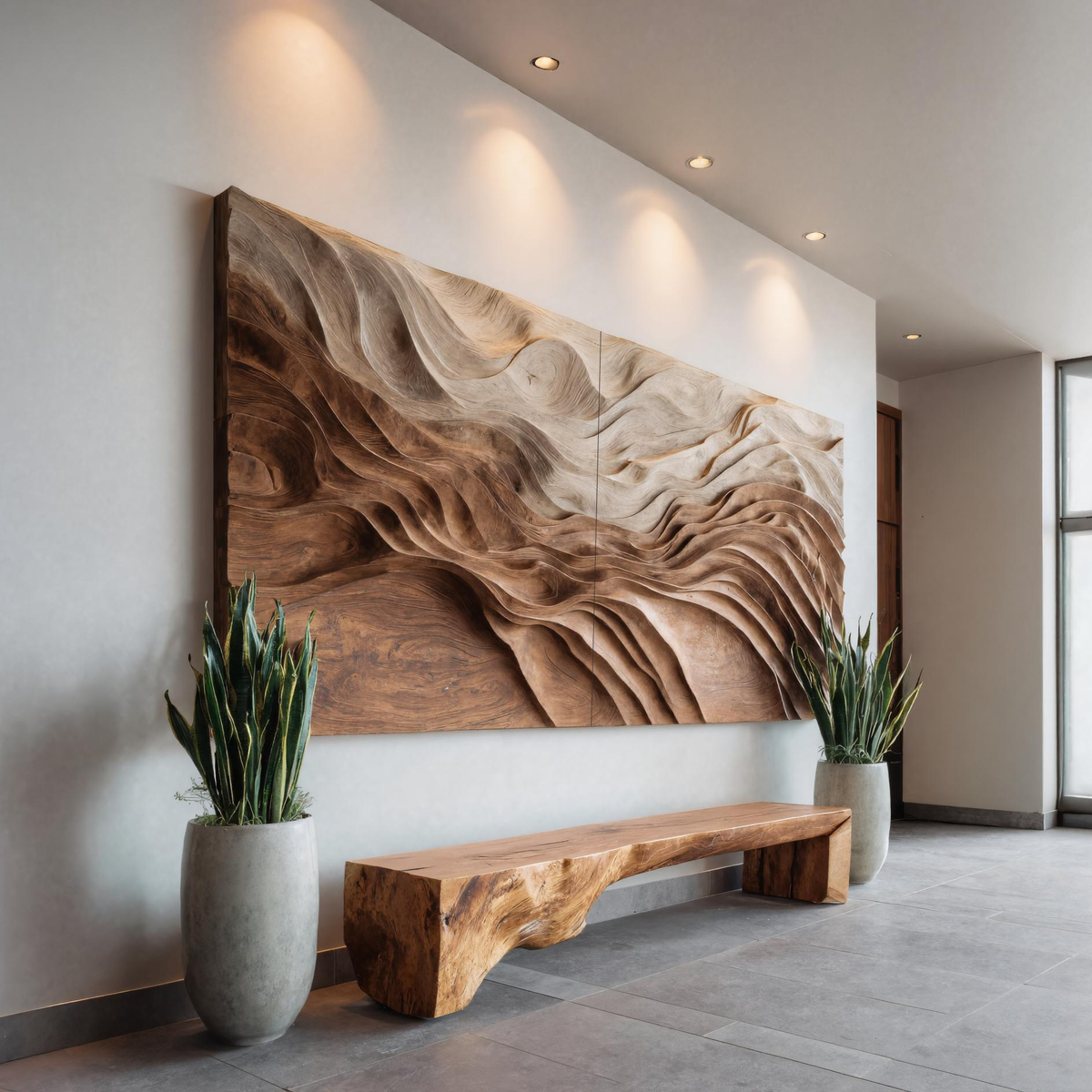 Sculptural Wall Art With Flowing Design For Living Room - Image 2