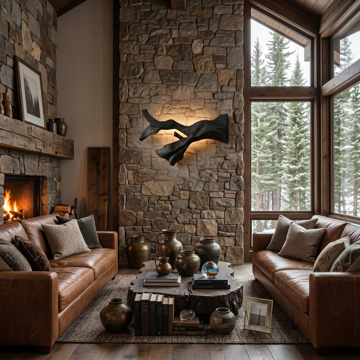 Rustic Natural Wood Wall Sconce For Hallway - Image 4