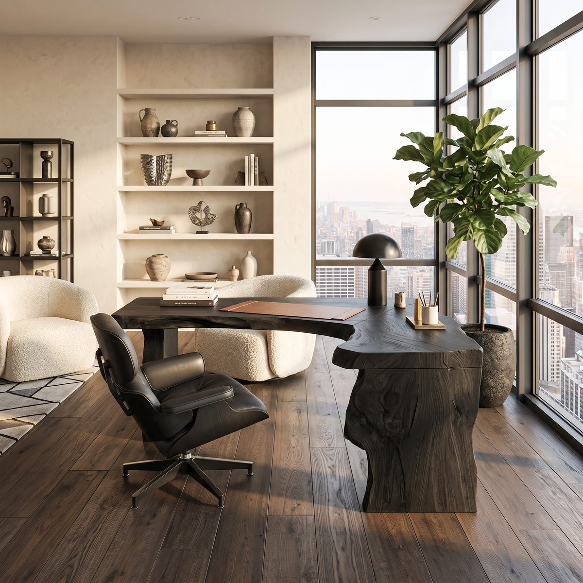 Rustic Live Edge L Shaped Desk For Home Workspace - Image 6
