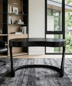 Alternative view of Modern Sculpted Desk With Drawers For Minimalist Home Office