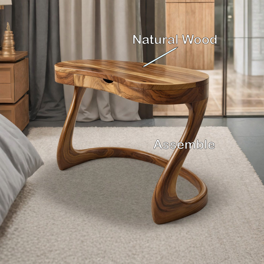 Modern Sculpted Desk With Drawers For Minimalist Home Office - Image 6