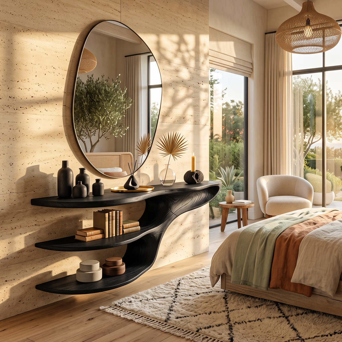 Rustic Solid Wood Vanity For Bedroom Makeup Organization - Image 4