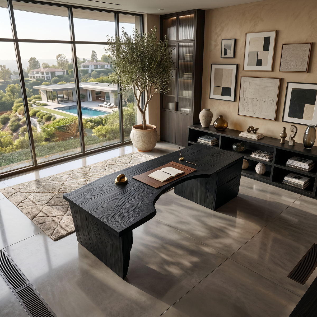 Organic Live Edge Desk For Office Or Studio Interior - Image 4