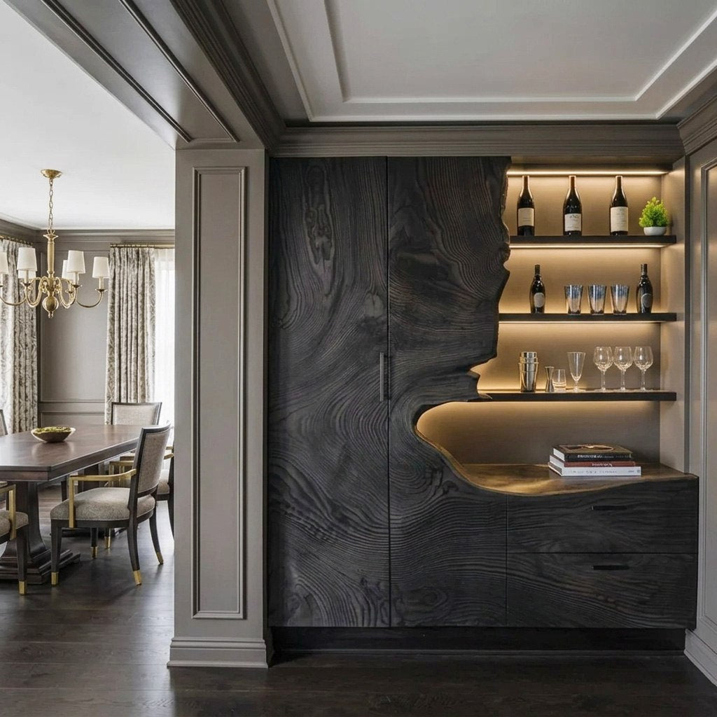 Modern Bar Cabinet With Wine Storage For Dining Room - Image 3