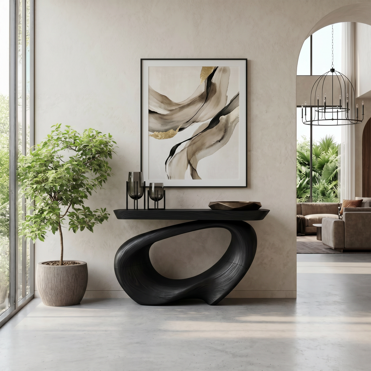 Rustic Live Edge Console Table Entryway Design - Image 4