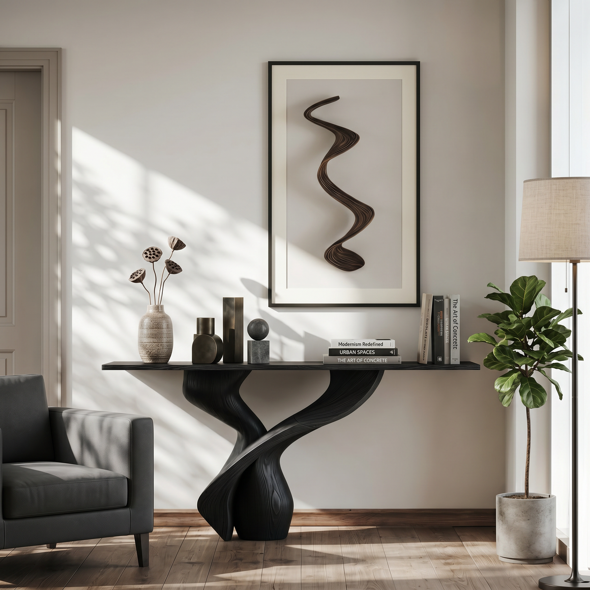 Rustic Console Table Inspiration Entryway Design - Image 4