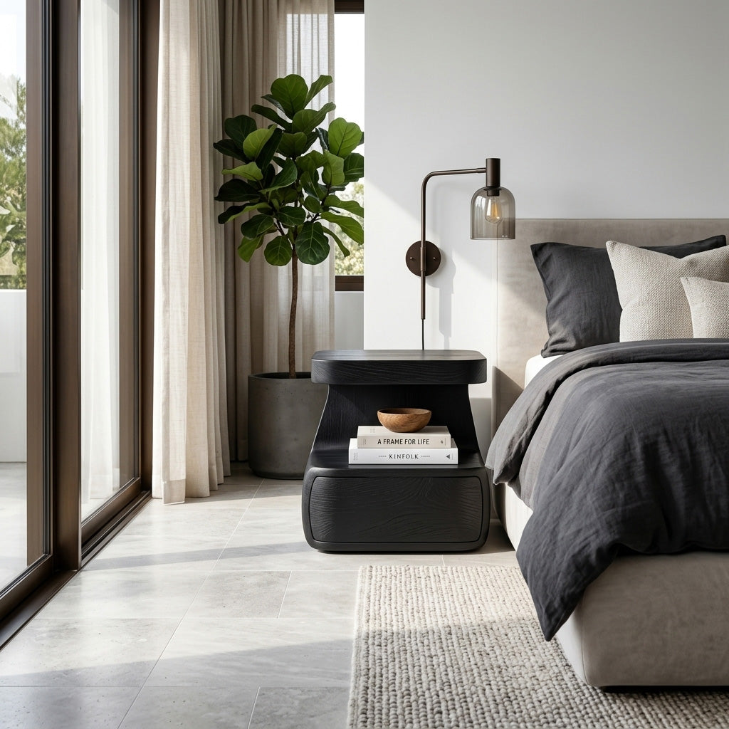 Modern Nightstand With Drawer For Bedroom - Image 4