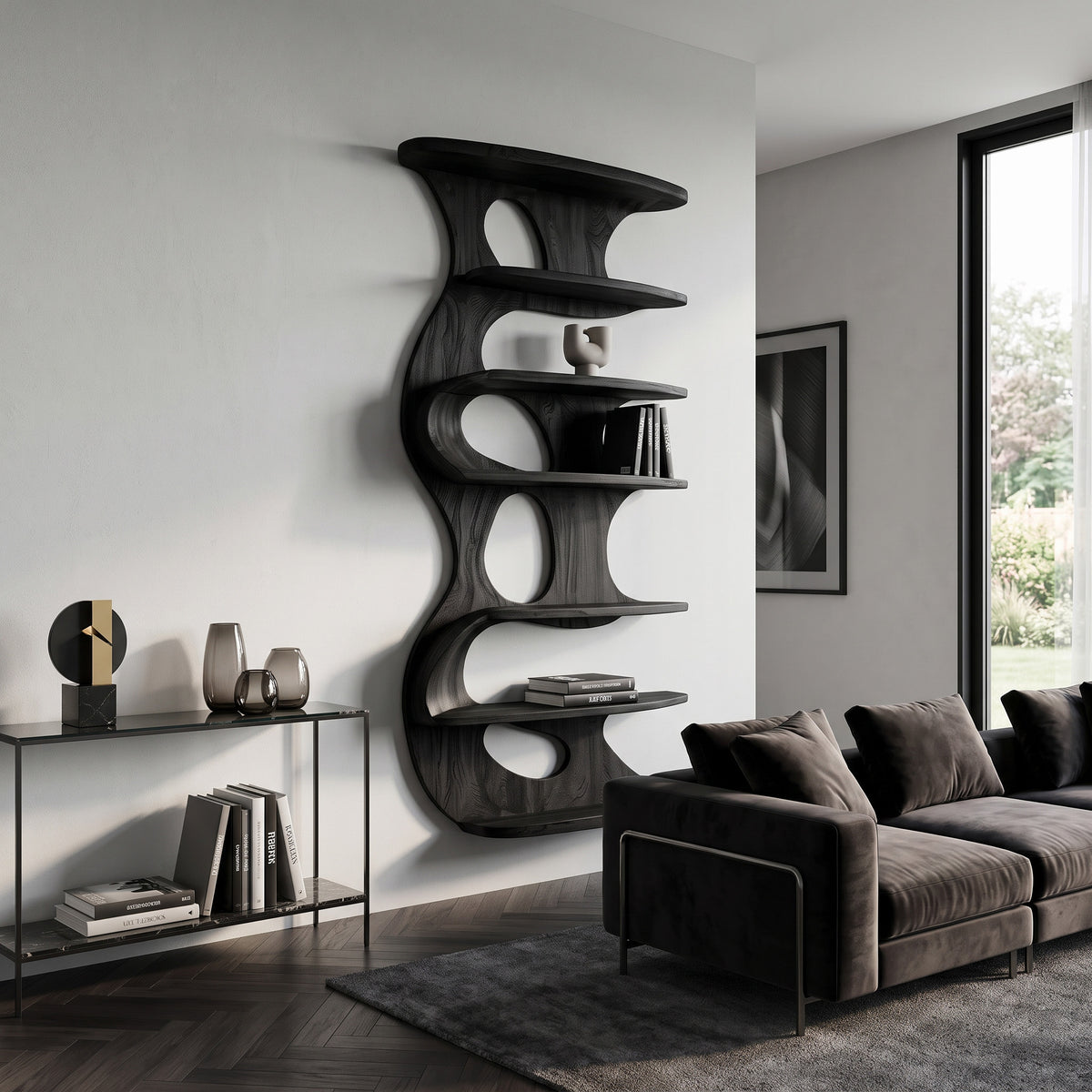 Modern Wall Mounted Bookshelf For Living Room - Image 3