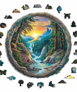 Alternative view of 3D Hidden Village Wooden Jigsaw Puzzle – Unique Shaped Pieces for Adults
