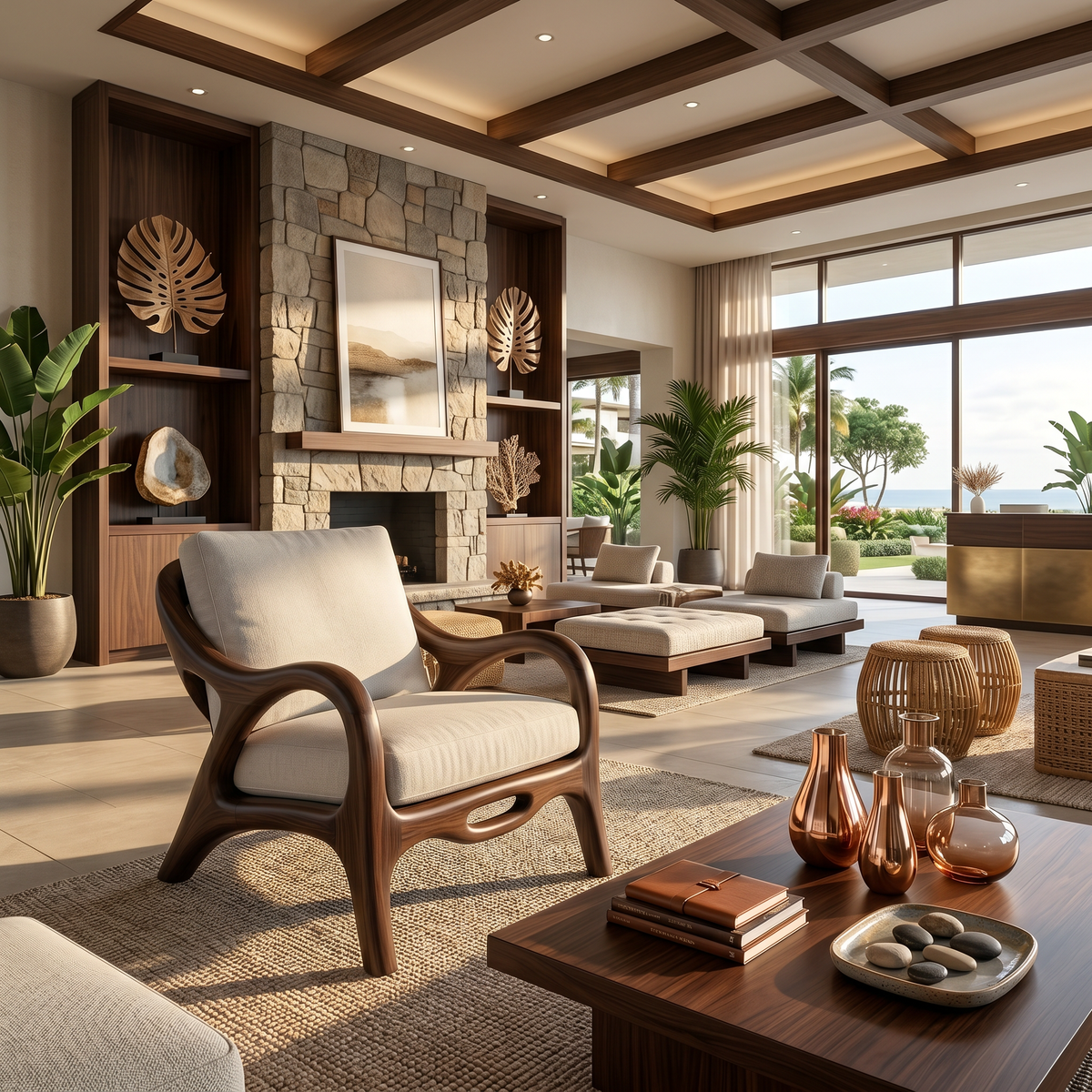 Organic Modern Sculptural Lounge Chair Luxury Living Room - Image 7