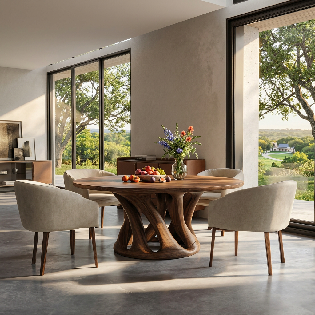 Sculptural Round Dining Table For Contemporary Interior - Image 7