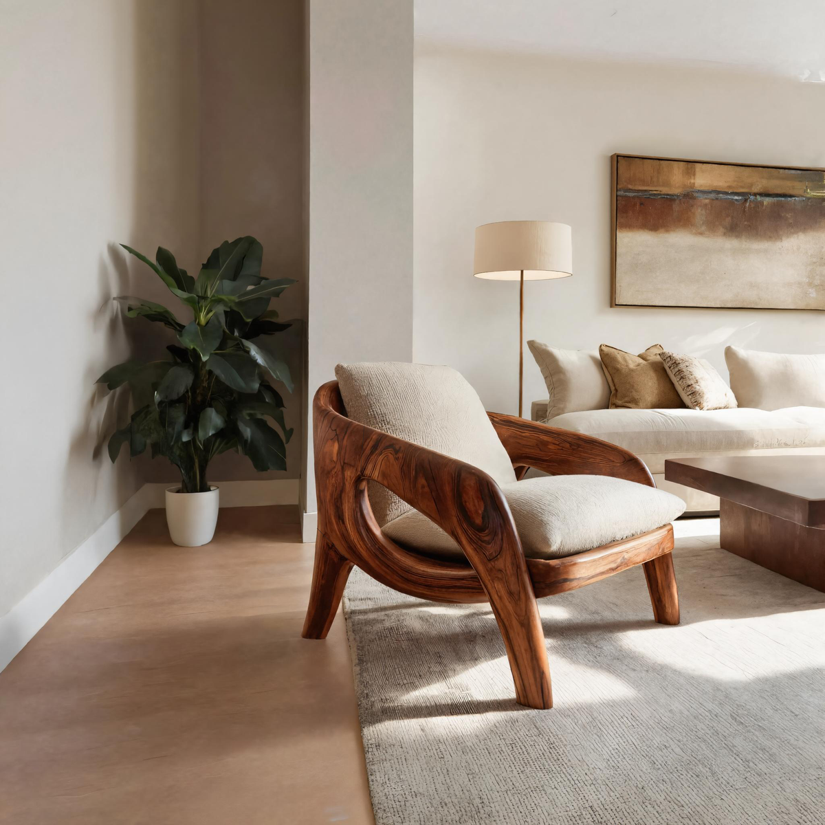 Contemporary Sculptural Lounge Chair For Living Room - Image 7