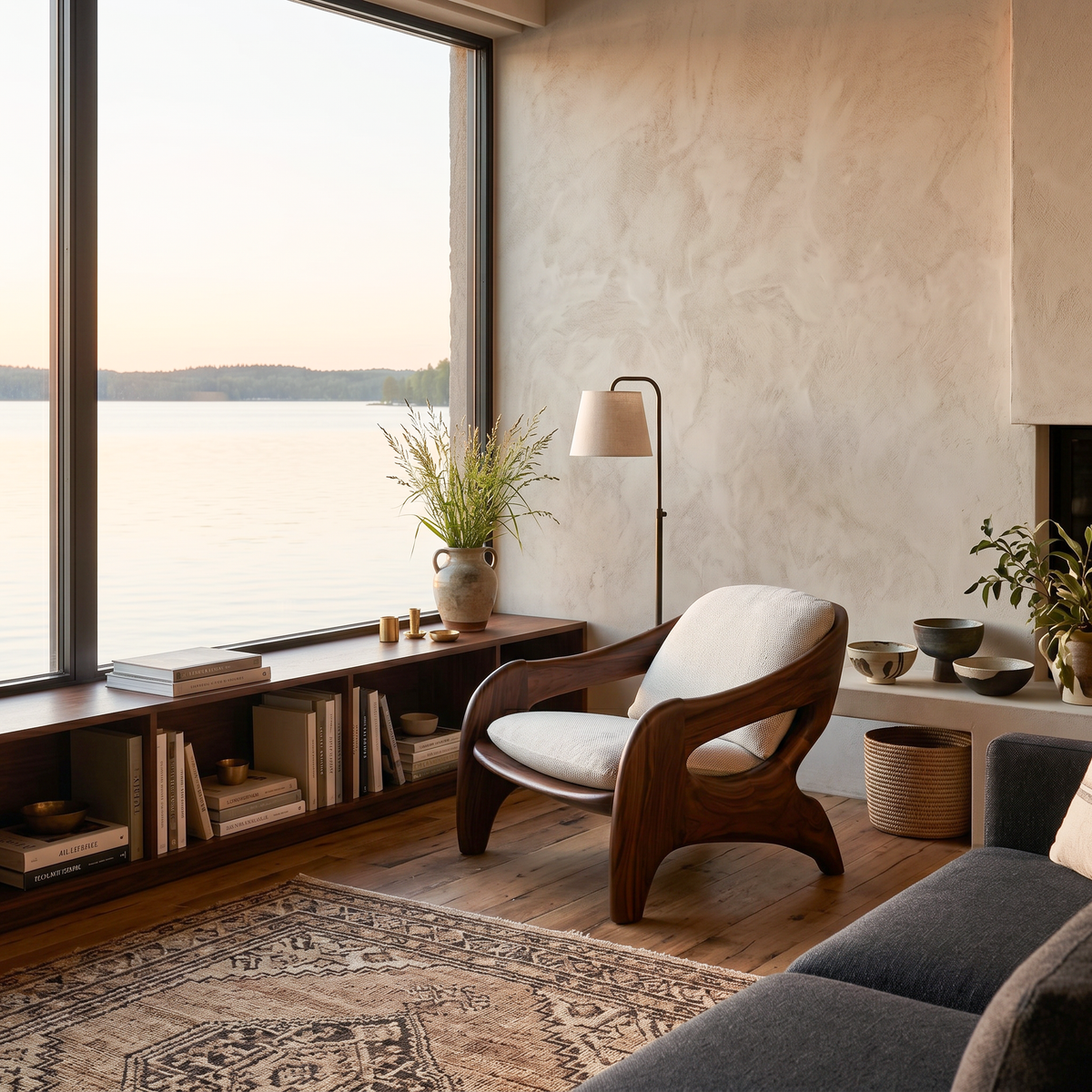 Modern Sculptural Accent Chair For Reading Corner - Image 7
