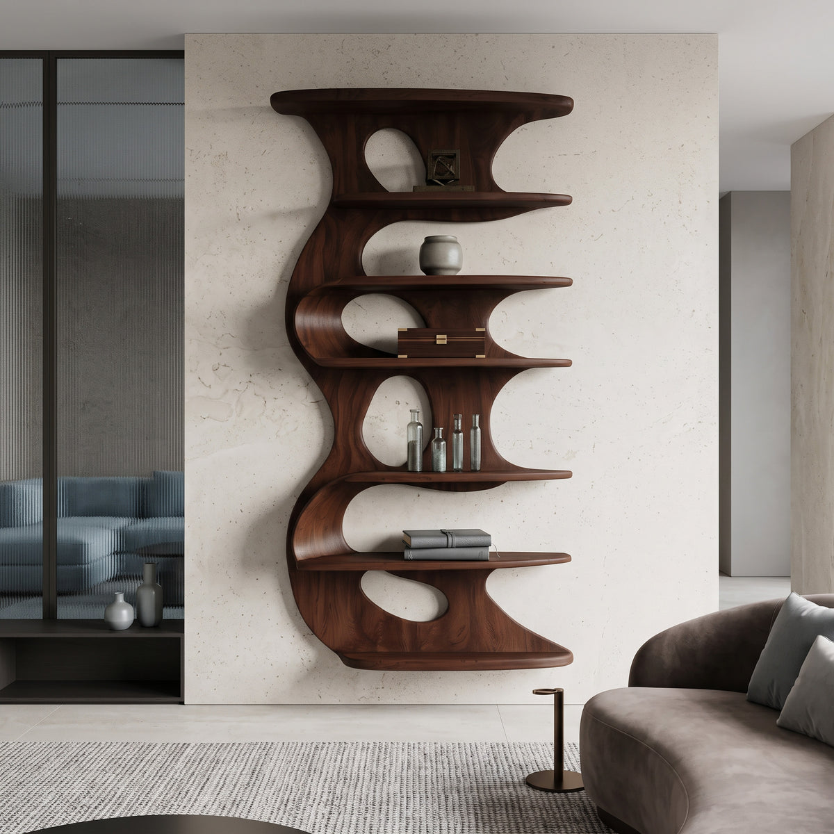 Modern Wall Mounted Bookshelf For Living Room - Image 6