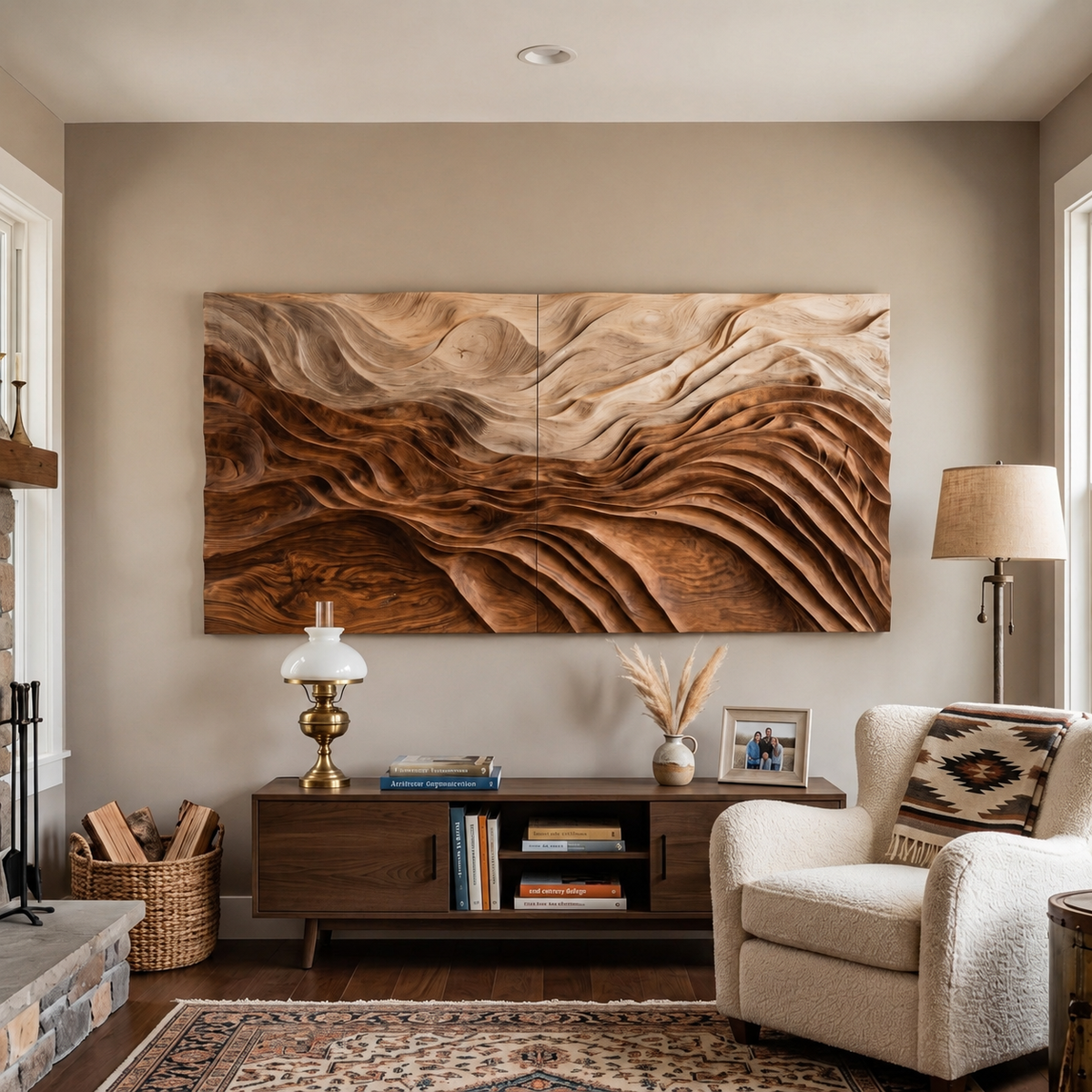 Sculptural Wall Art With Flowing Design For Living Room - Image 4