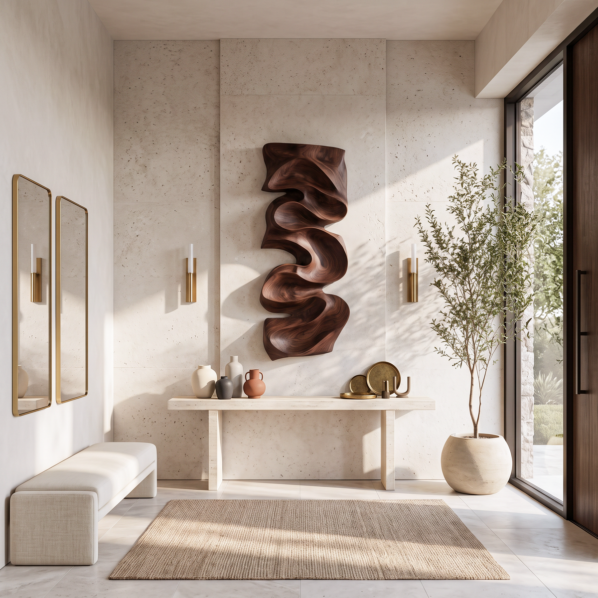 Modern Organic Wall Art Panel Decor For Living Room - Image 7