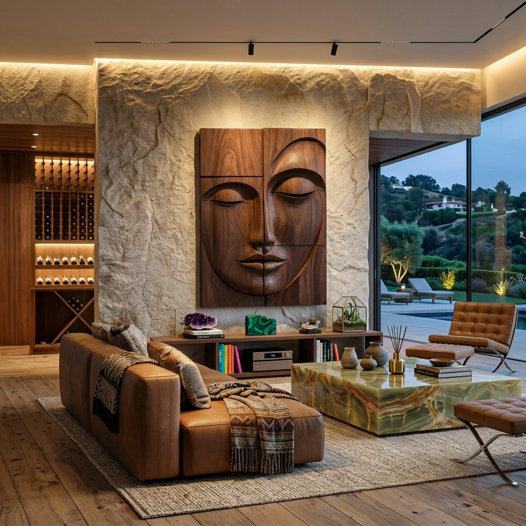 Modern Buddha Face Wall Art Living Room Entryway - Image 7