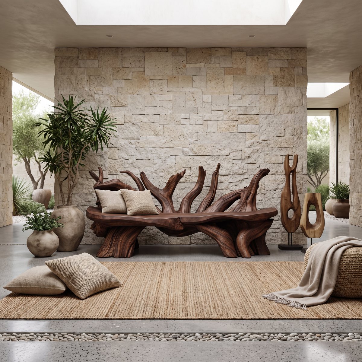 Mid Century Wooden Bench Outdoor Decor For Sleek Exteriors - Image 7