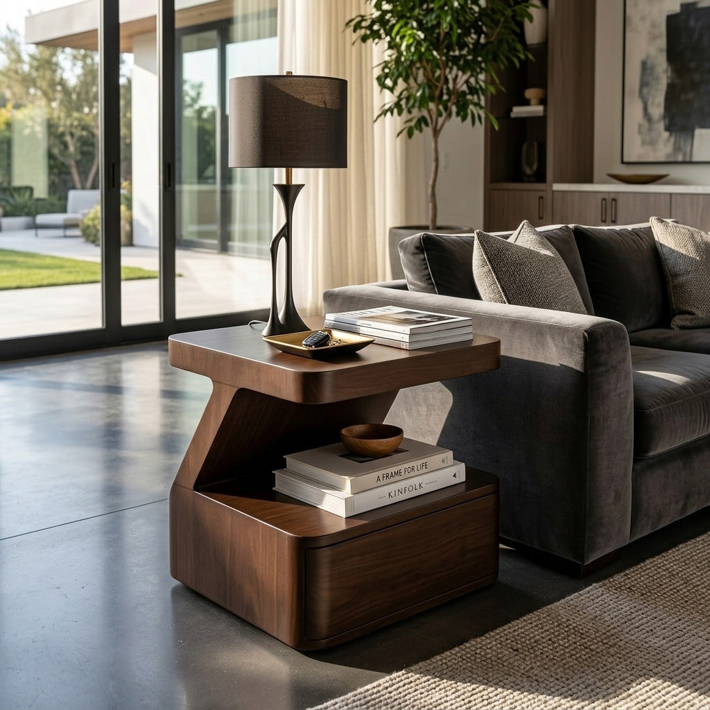 Modern Nightstand With Drawer For Bedroom - Image 7