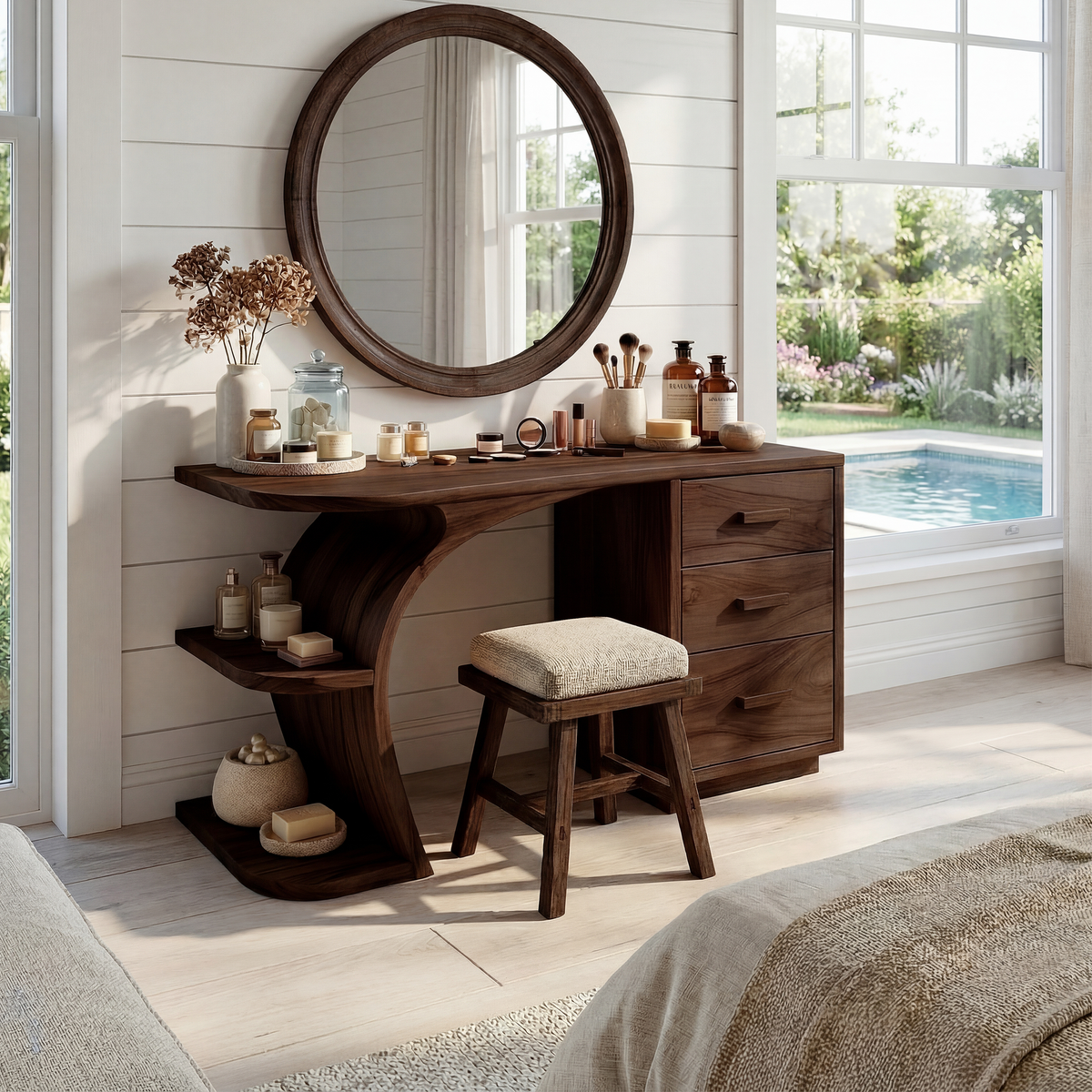 Elegant Makeup Vanity Table Personal Beauty Area Dressing Space - Image 7