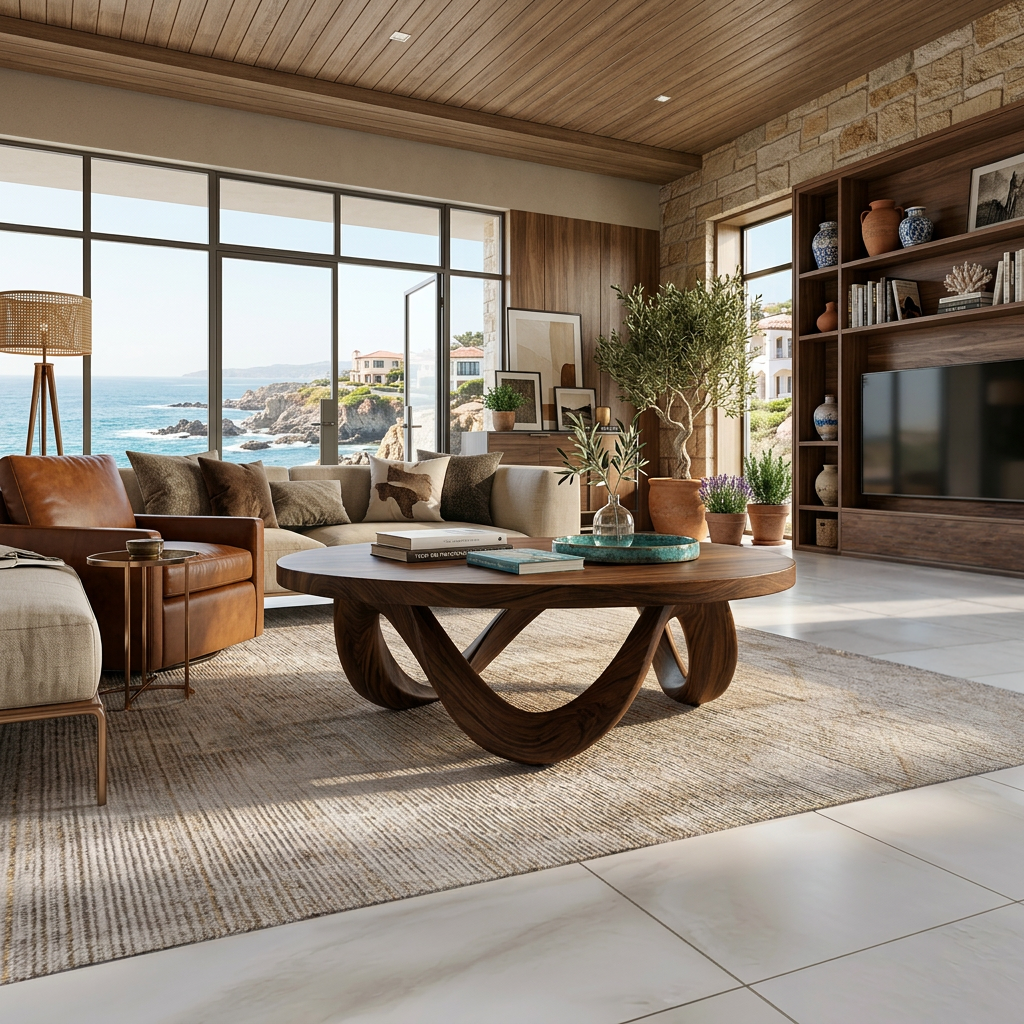 Modern Coffee Table Unique Base Design For Living Room - Image 7