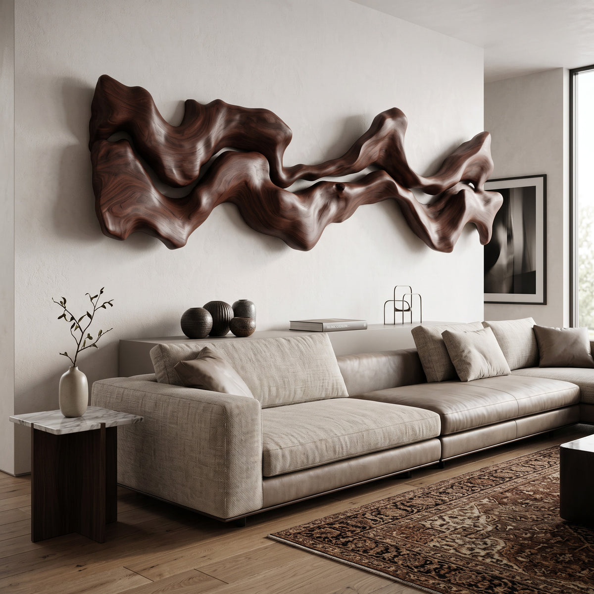 Organic Carved Wall Art Sculpture For Living Room - Image 7