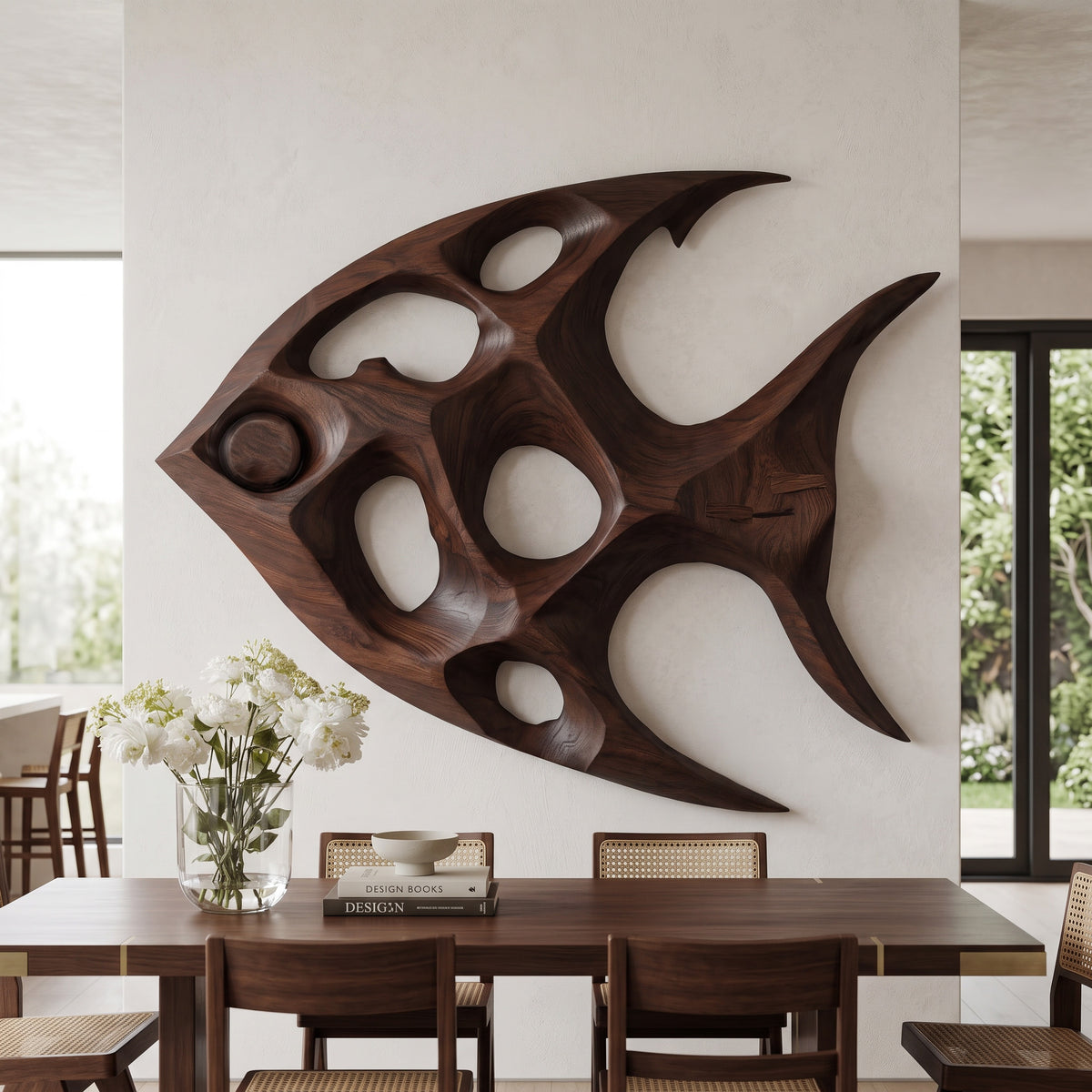 Artistic Sculptural Wall Art Fish-Inspired For Living Room - Image 7