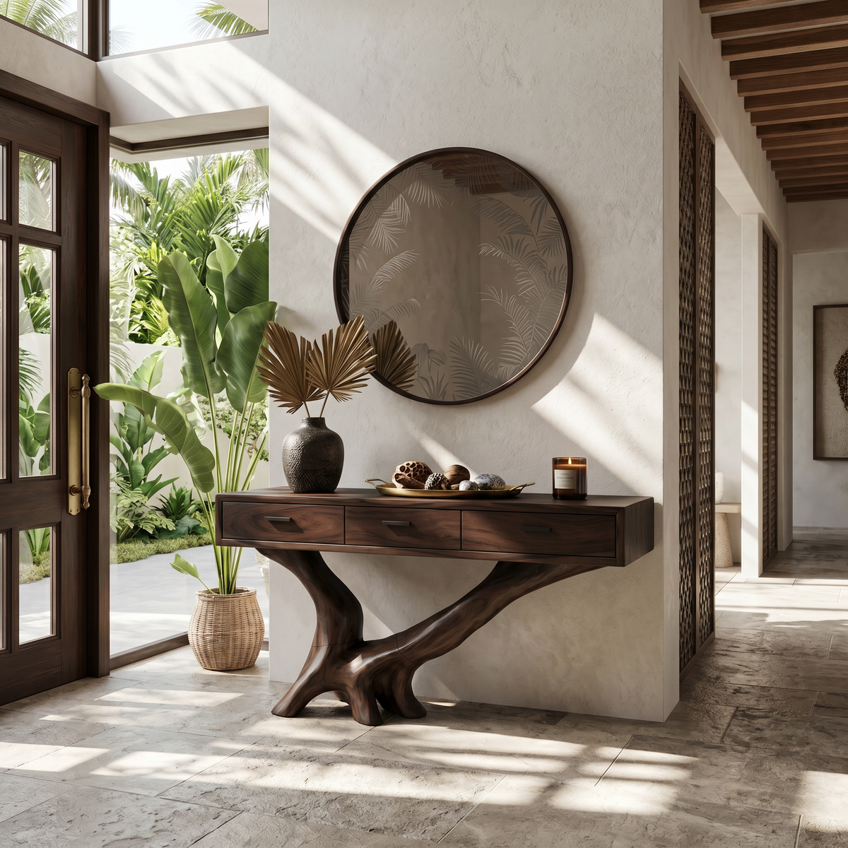 Handcrafted Live Edge Entryway Table For Living Room Modern Farmhouse - Image 7