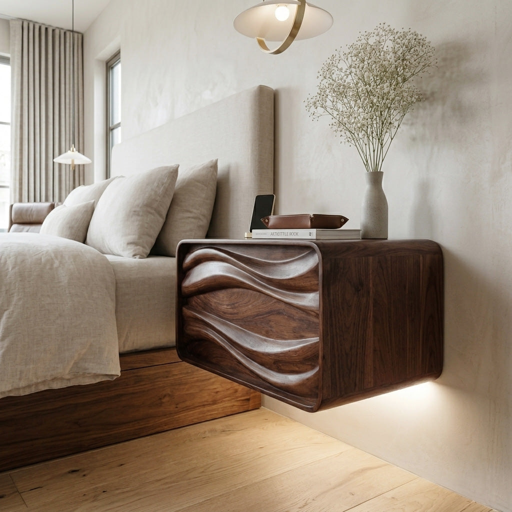 Organic Sculptural Floating Bedside Table For Bedroom Decor - Image 7