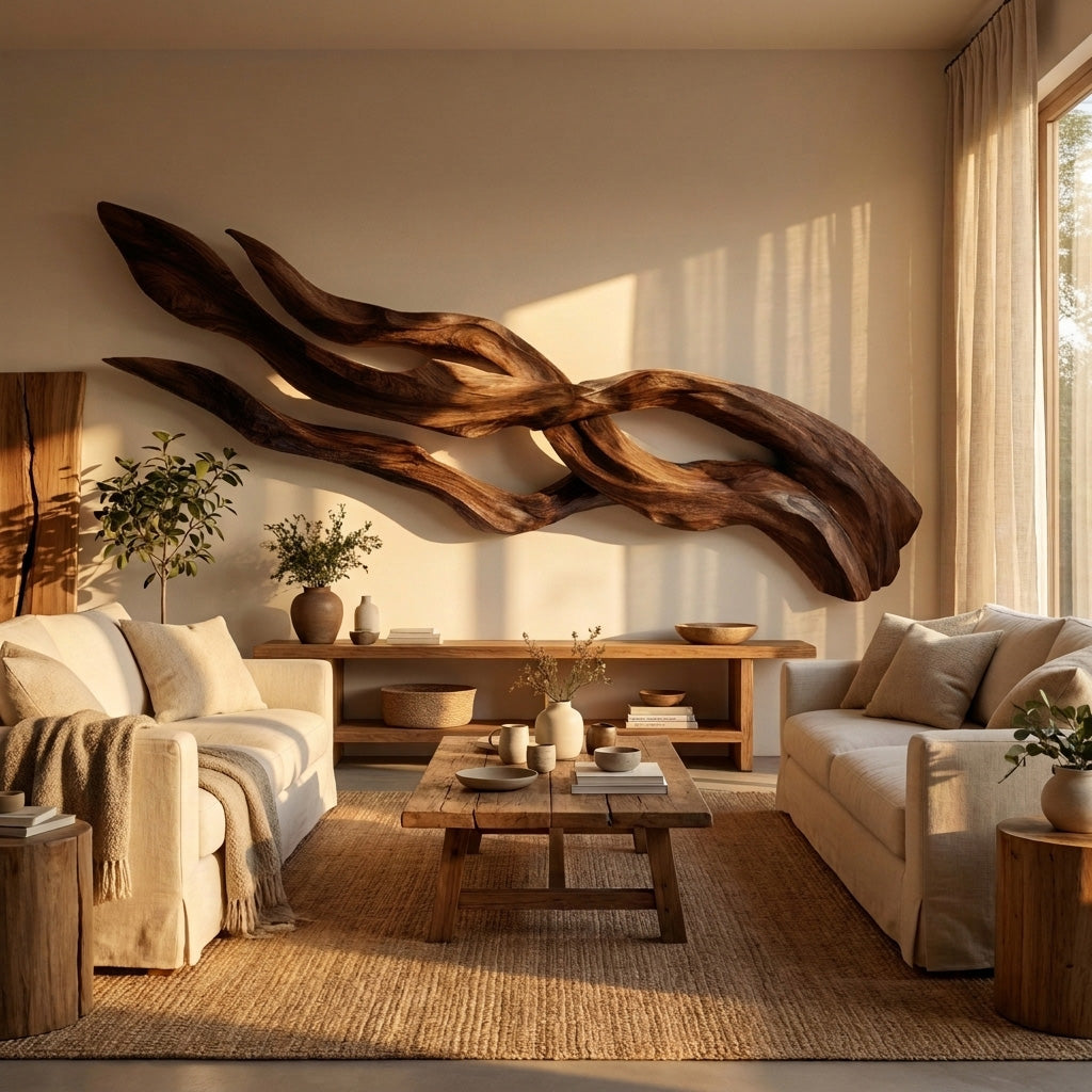 Contemporary Sculptural Wood Wall Art For Home Style - Image 7
