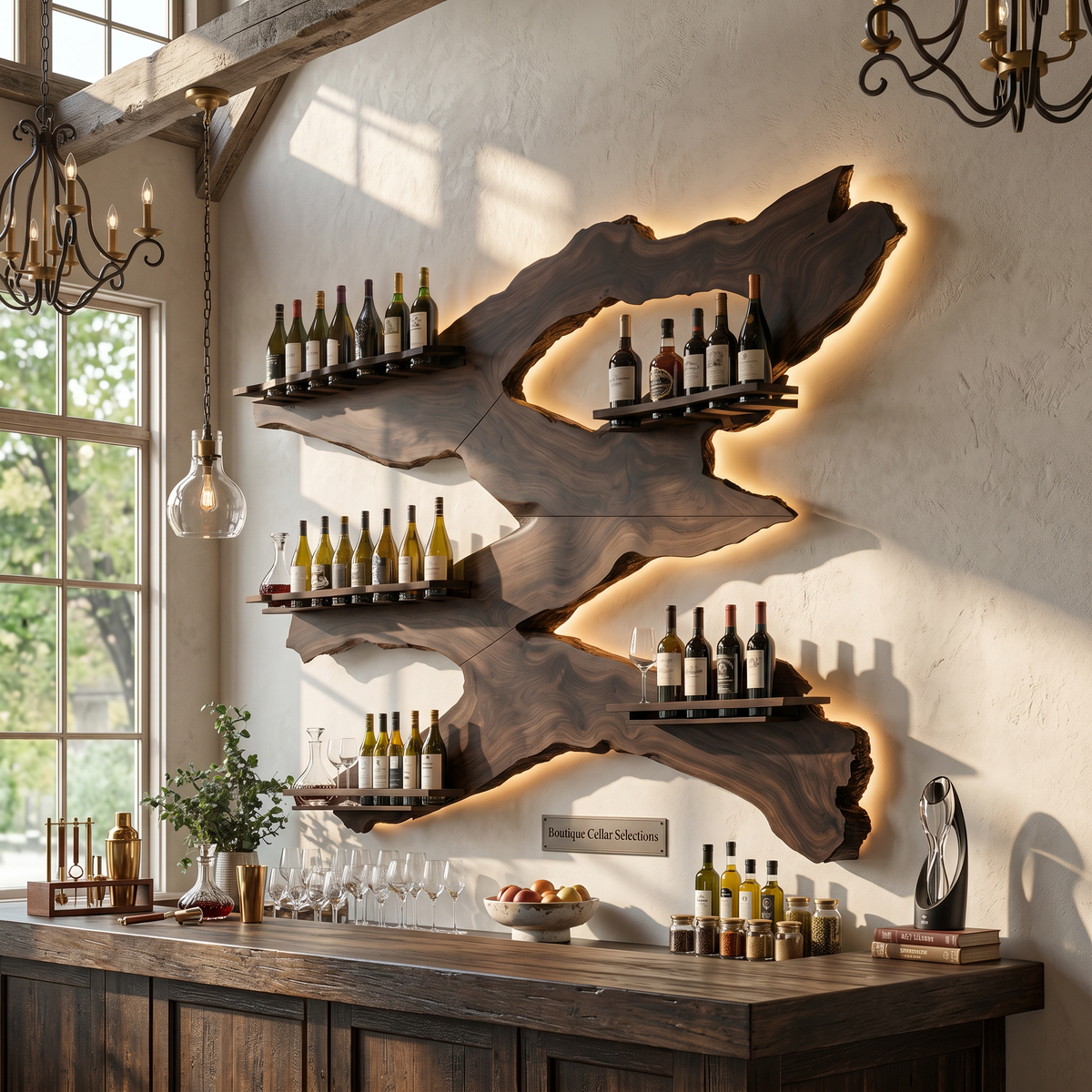 Handcrafted Wine Holder For Kitchen Wine Wall Accent - Image 7