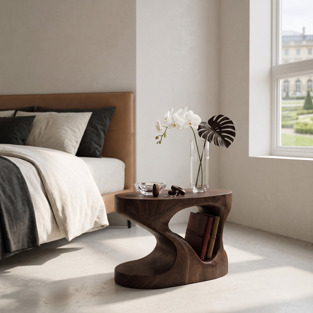 Modern Organic Side Table For Living Room Or Bedroom - Image 7