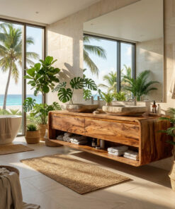 Alternative view of Minimalist Floating Wood Bathroom Vanity For Bathroom Areas