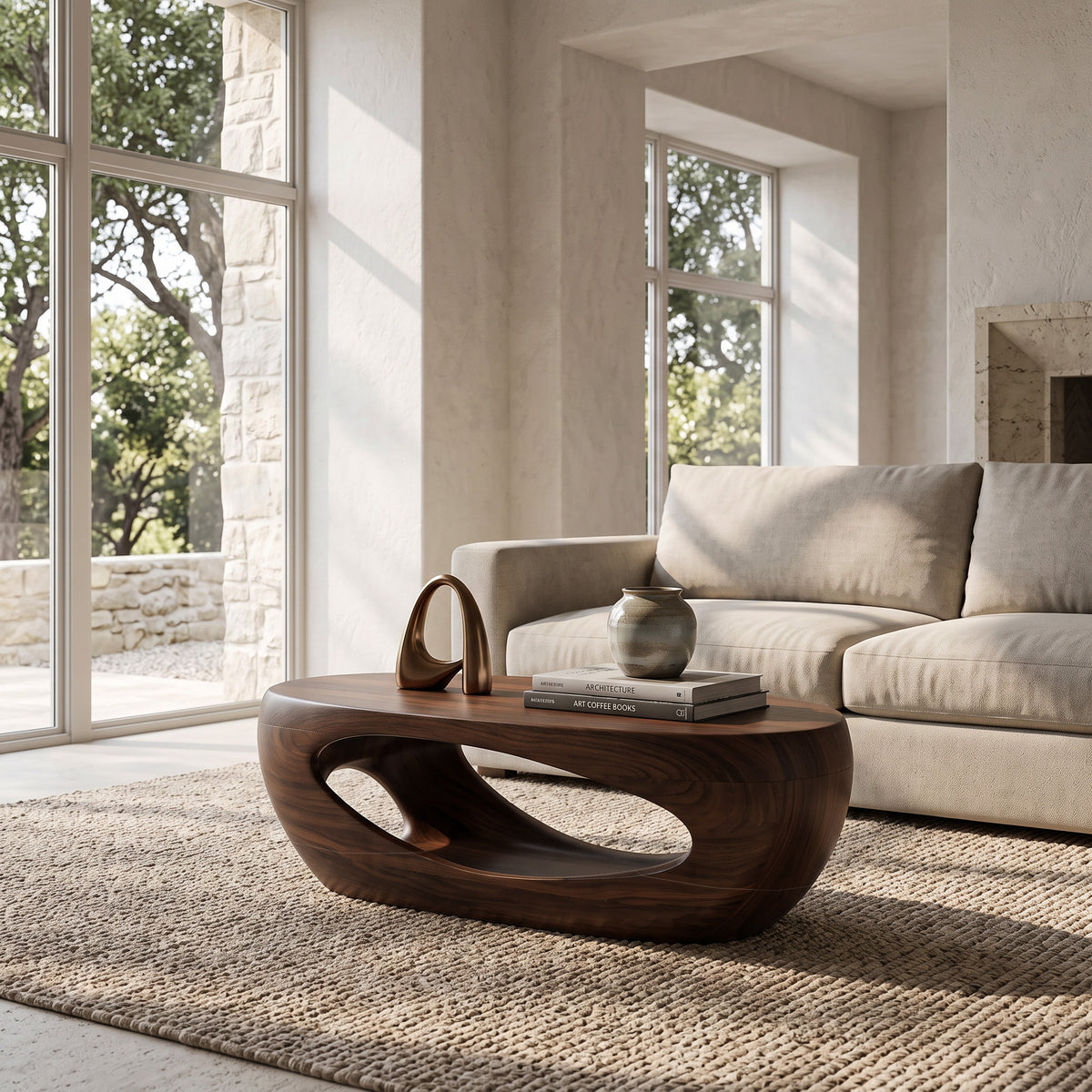 Mid Century Sculptural Coffee Table For Living Room - Image 4