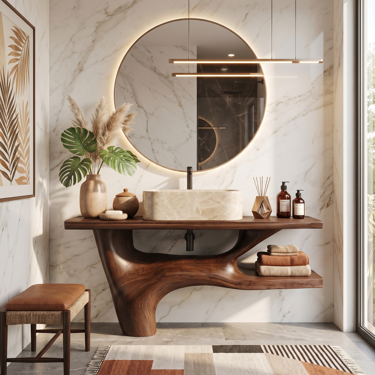 Handcrafted Solid Wood Vanity For Natural Interiors - Image 7