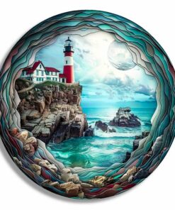 3D Dreamy Lighthouse Wooden Jigsaw Puzzle – Unique Shaped Pieces for Adults
