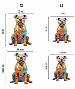 Alternative view of Staffordshire Bull Terrier Dog Staffy Wooden Jigsaw Puzzle – Unique Shaped Pieces for Adults