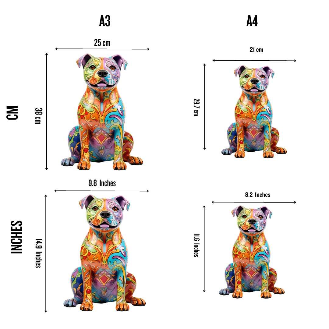Staffordshire Bull Terrier Dog Staffy Wooden Jigsaw Puzzle – Unique Shaped Pieces for Adults - Image 2